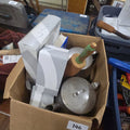 Lot 146 - Box Lot with Kitchenware, Book, and BMW Parts