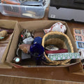 Lot 155 - Box Lot with Miscellaneous Smalls Including Cloisonne, Basket, and More