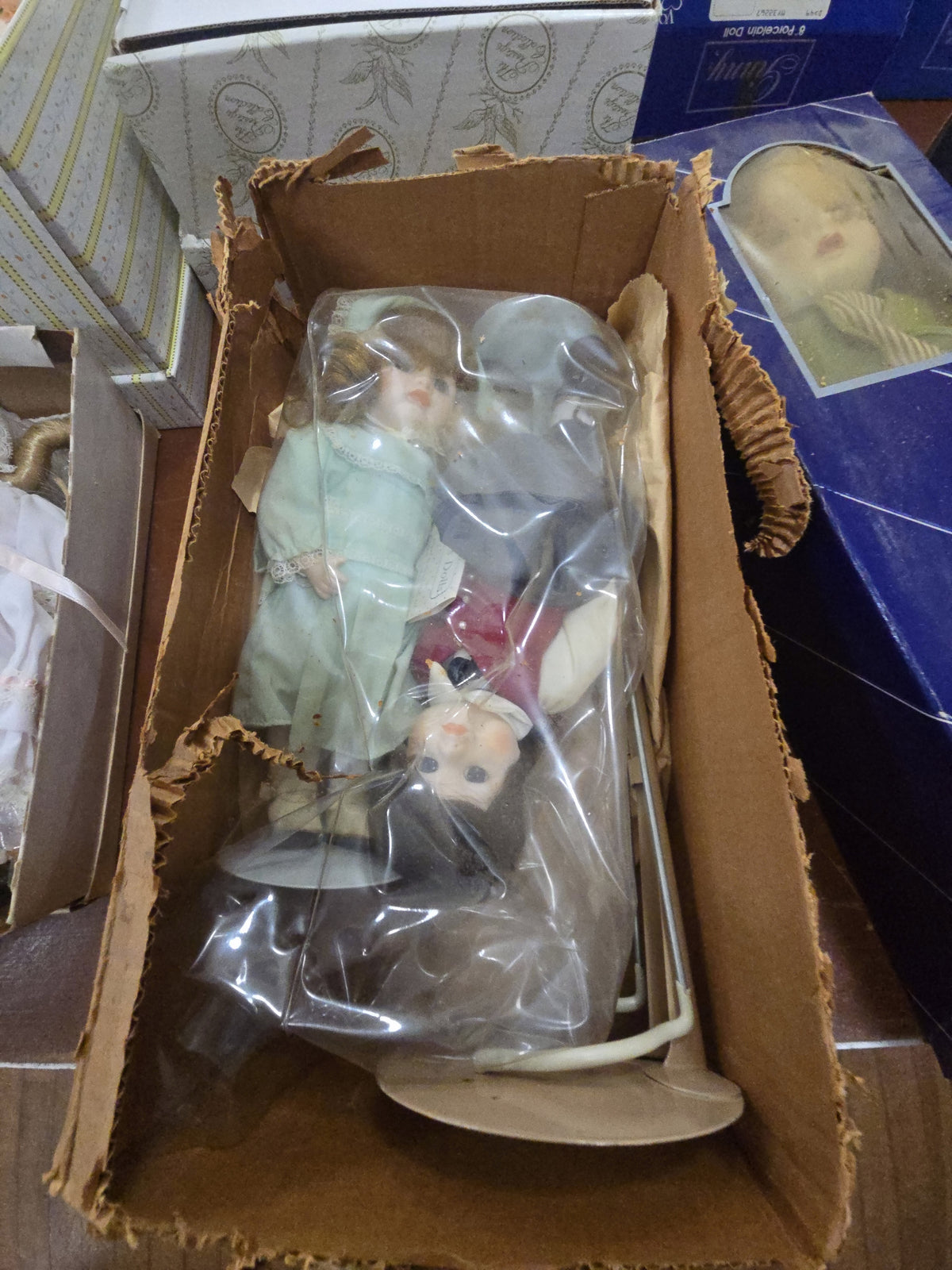 pair of dolls in box, girl and boy