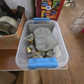 Lot 208 - Box Lot with Glass Door Knobs and Aluminum Piece