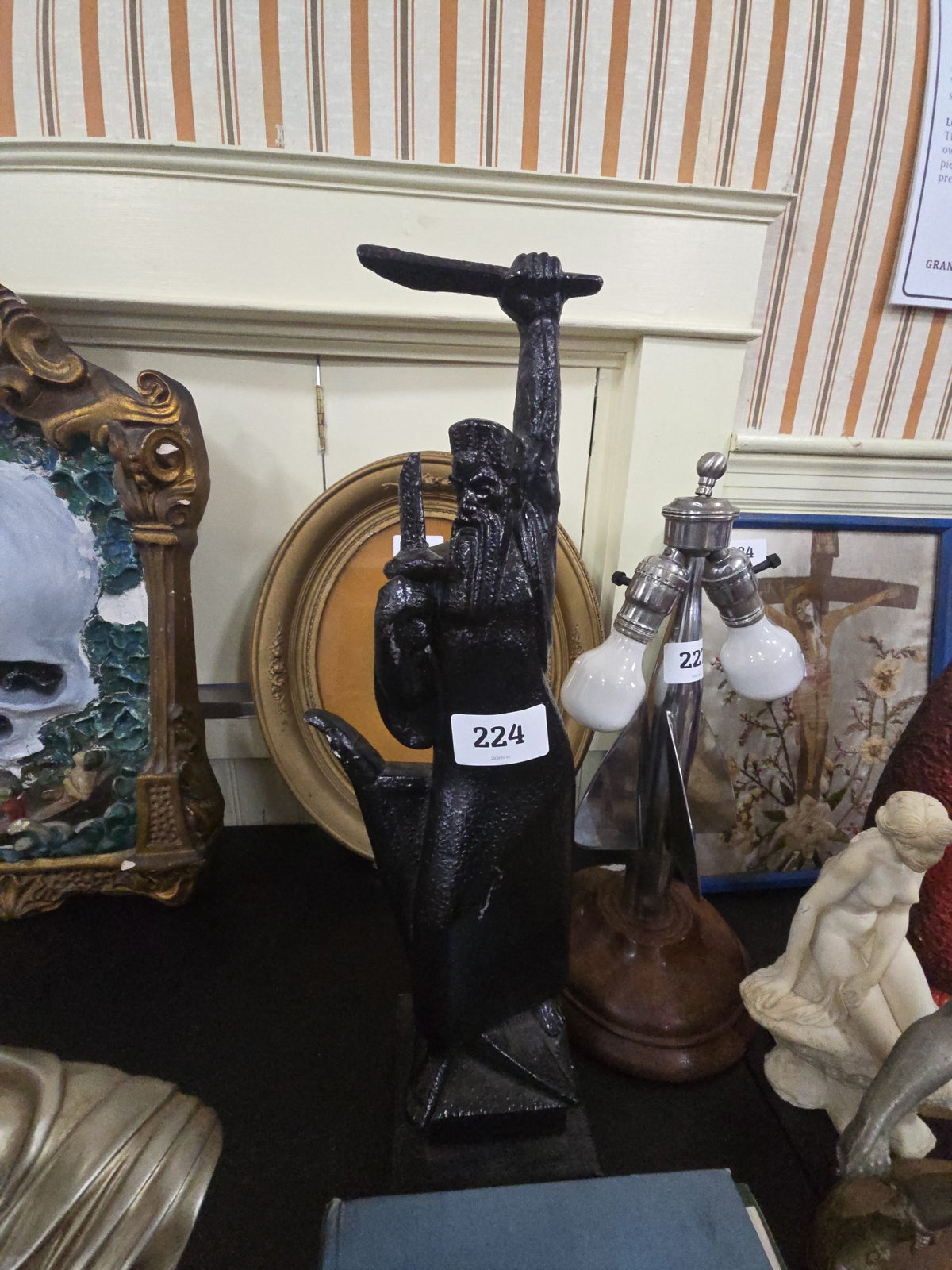 large black statue of man