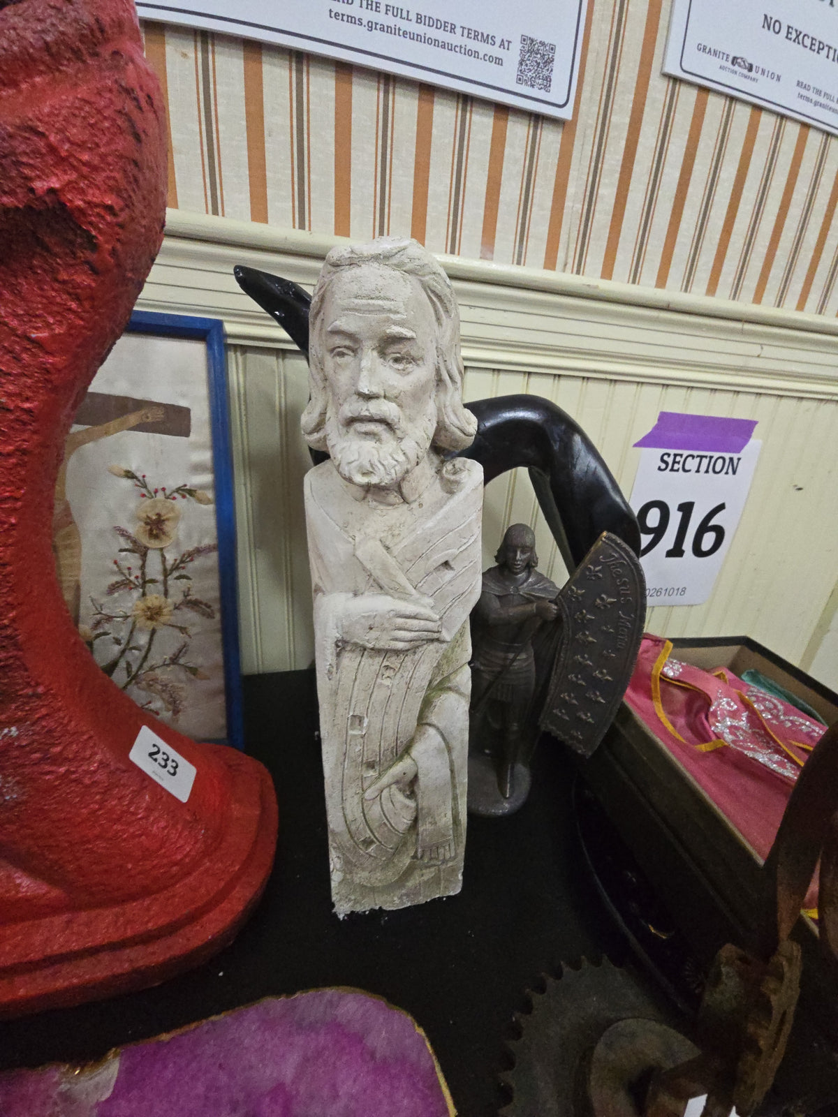 tall chalkware Moses statue