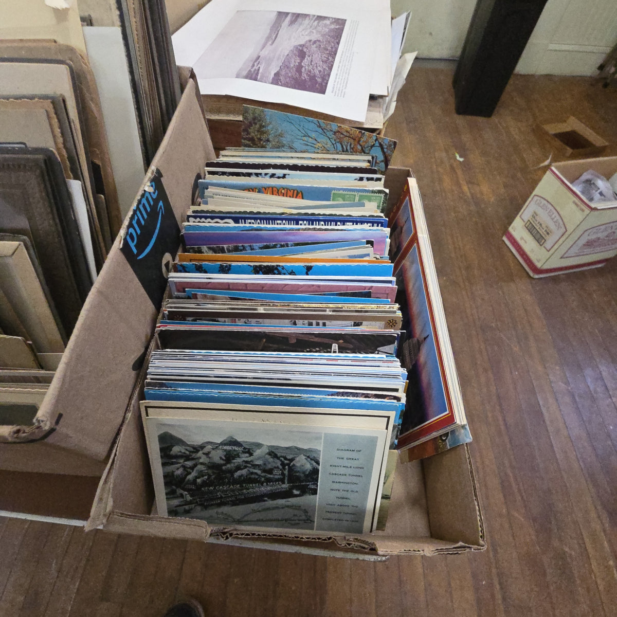 box lot of vintage postcards