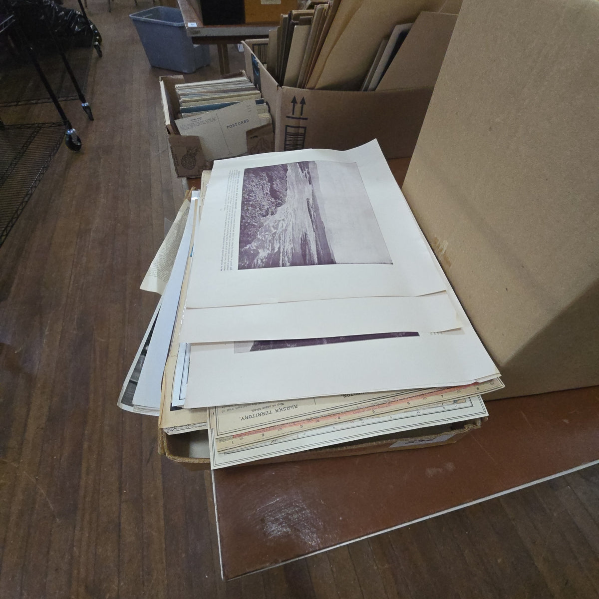 box lot of antique and vintage ephemera