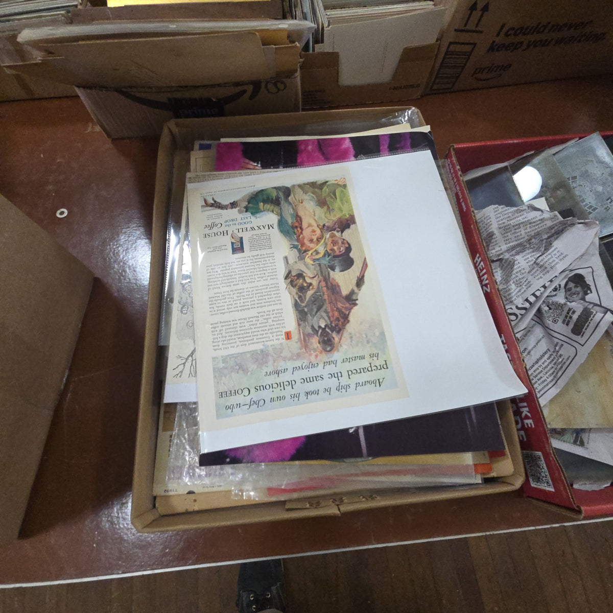 box lot of vintage ephemera