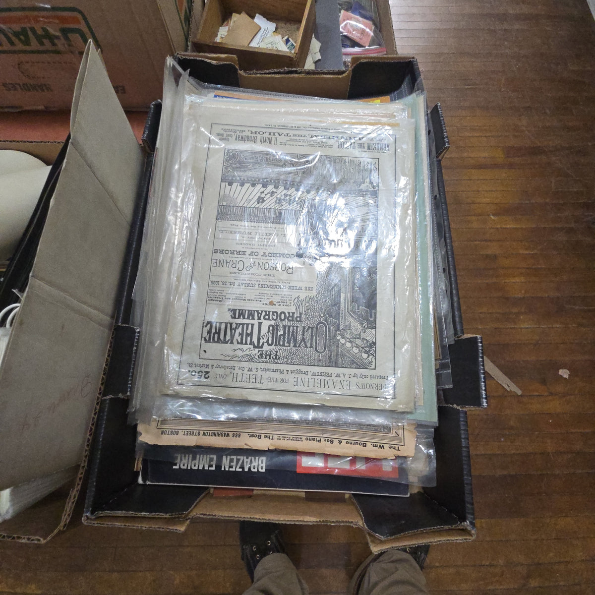 box lot of ephemera related to theaters and more