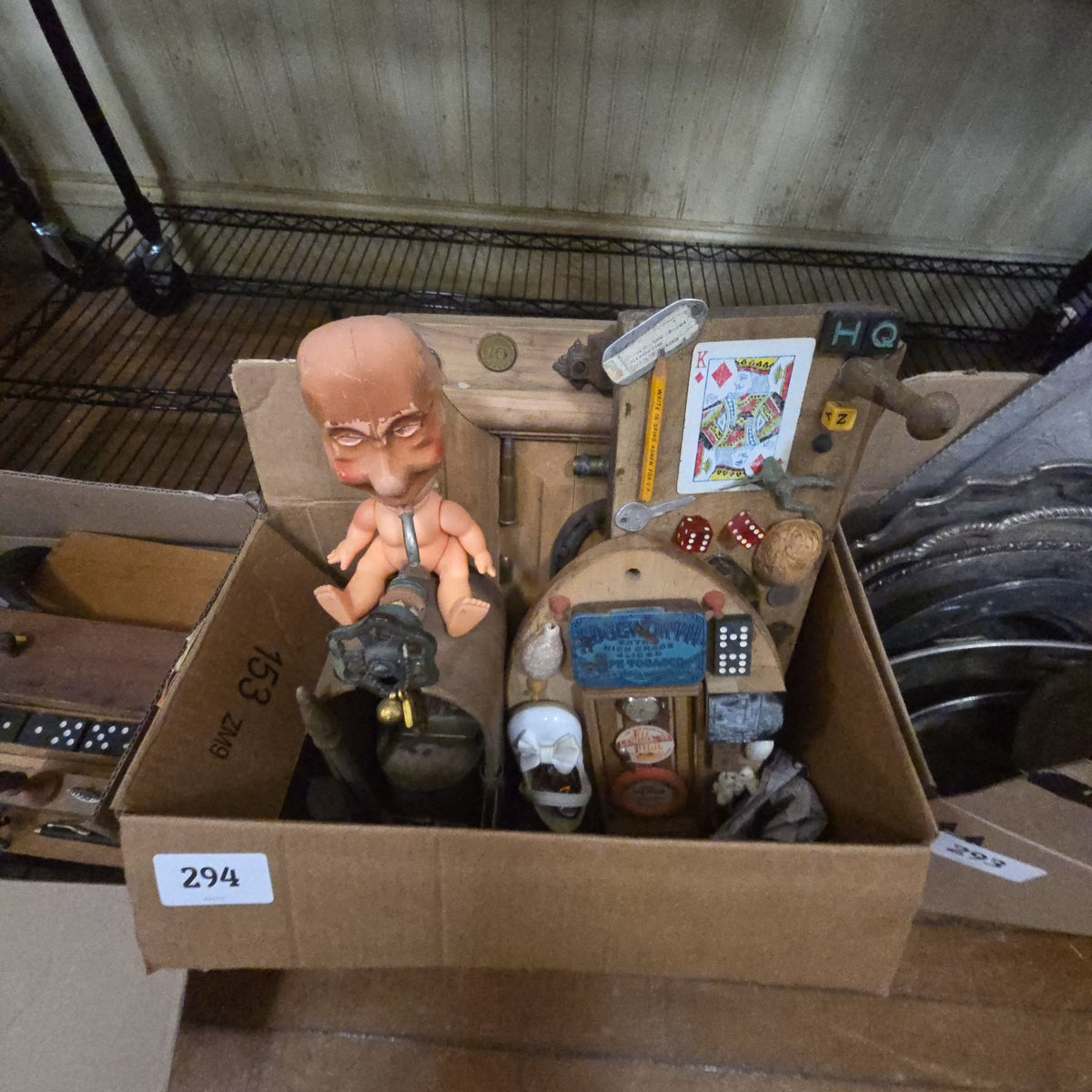 box lot of folk art assemblages