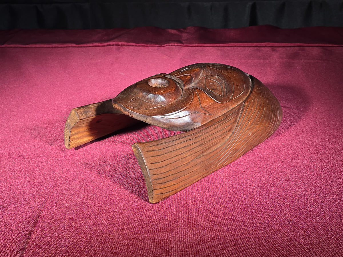 Vintage Carved Wood Northwest Coast Wind Mask Signed Al August, Nuan B.C.