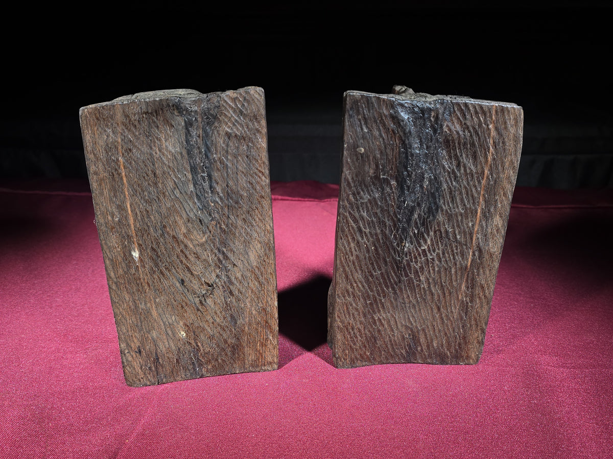 Pair of Vintage Hand-Carved African Bust Bookends