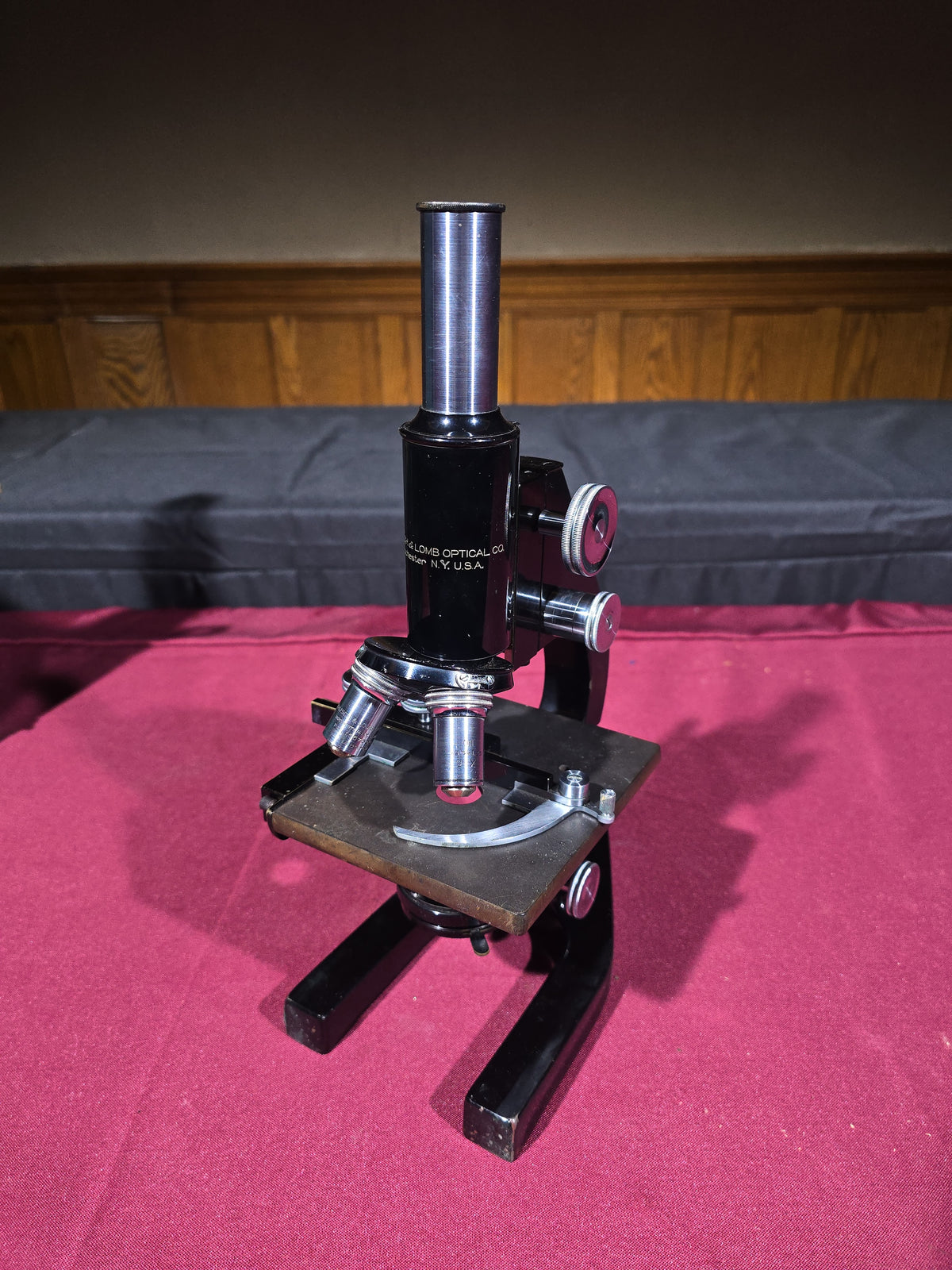 Vintage Bausch & Lomb Compound Microscope in Carrying Case, Seiler Instrument & Mfg. Co., St. Louis, Missouri