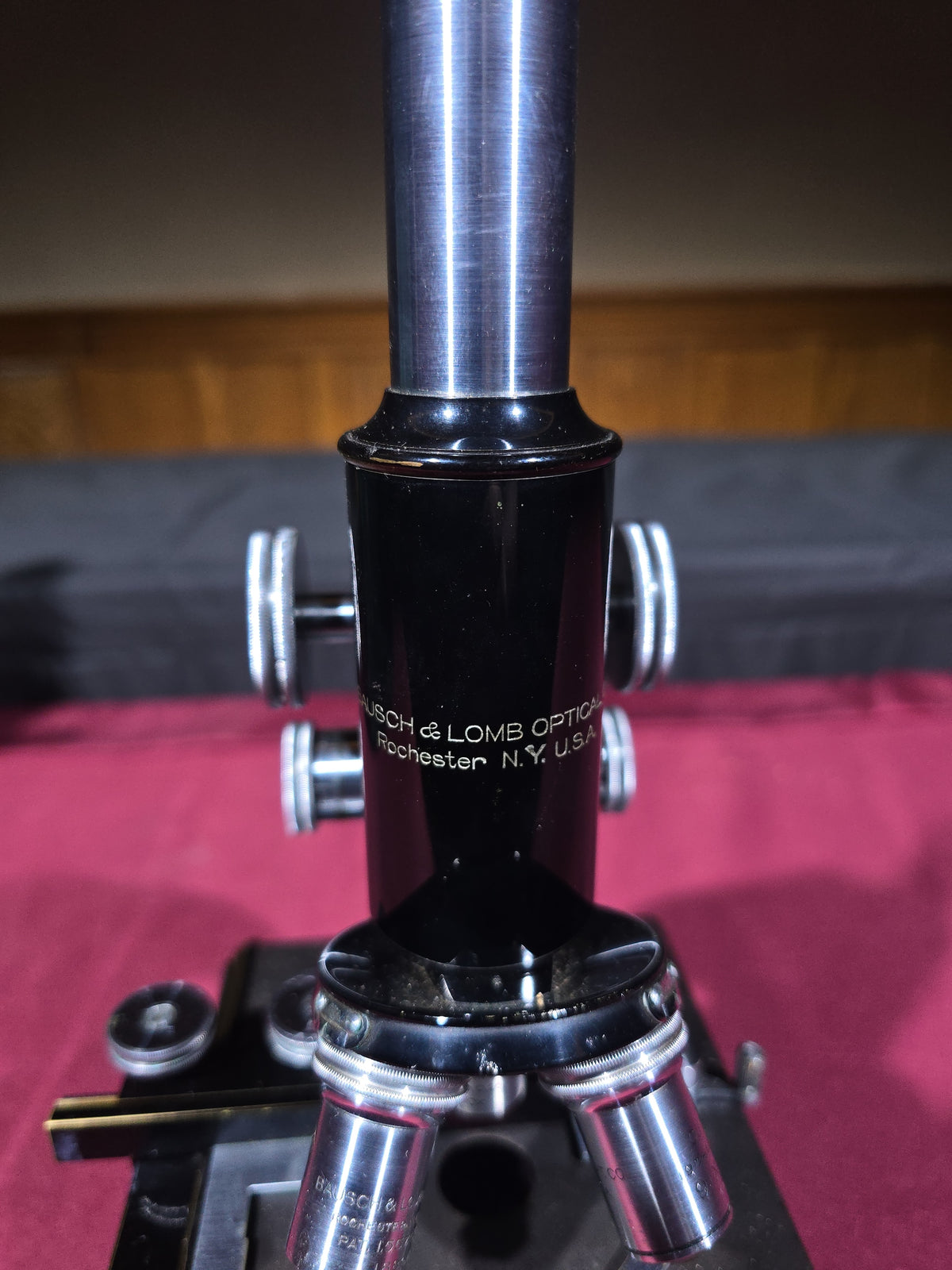 Vintage Bausch & Lomb Compound Microscope in Carrying Case, Seiler Instrument & Mfg. Co., St. Louis, Missouri