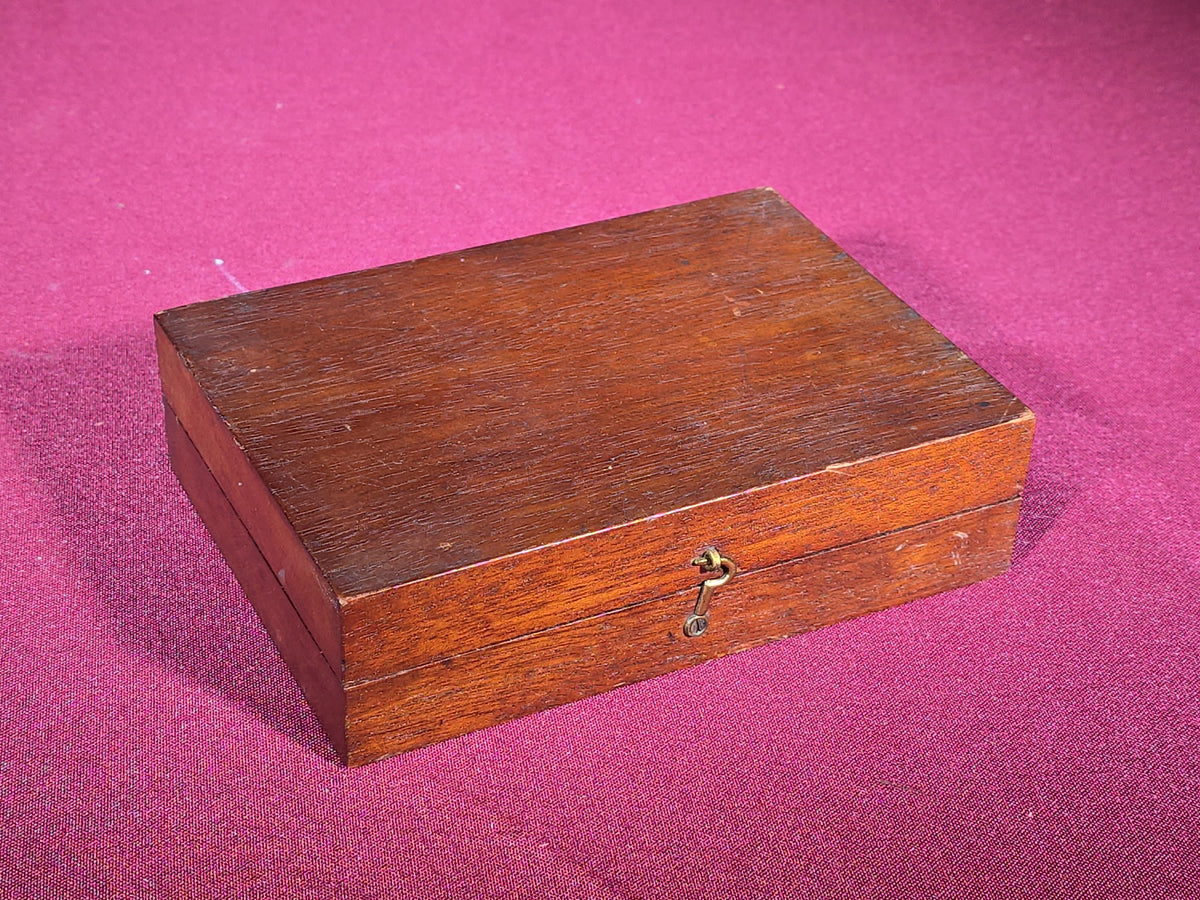 Antique Artificial Horizon Instrument in Mahogany Case with Mercury Bottle in Fitted Wooden Carrying Box