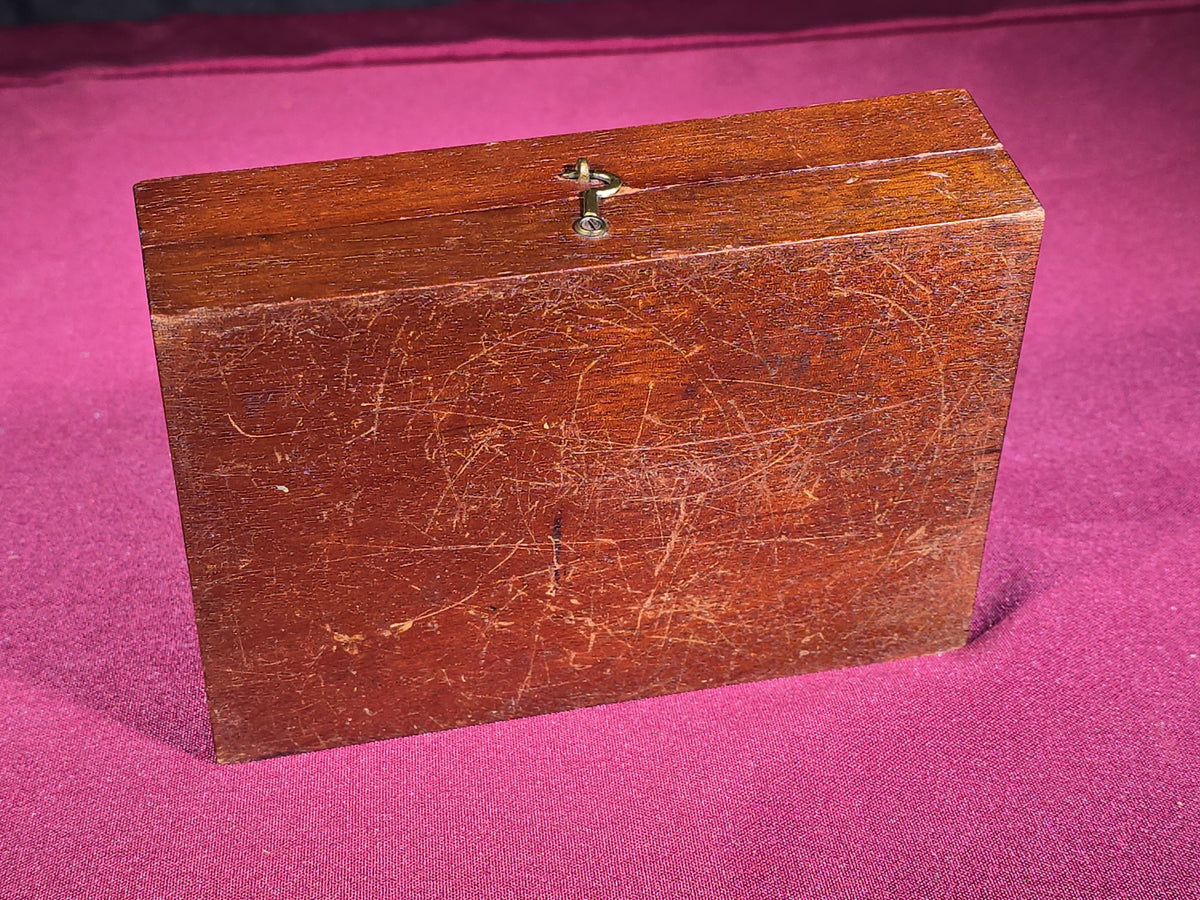 Antique Artificial Horizon Instrument in Mahogany Case with Mercury Bottle in Fitted Wooden Carrying Box