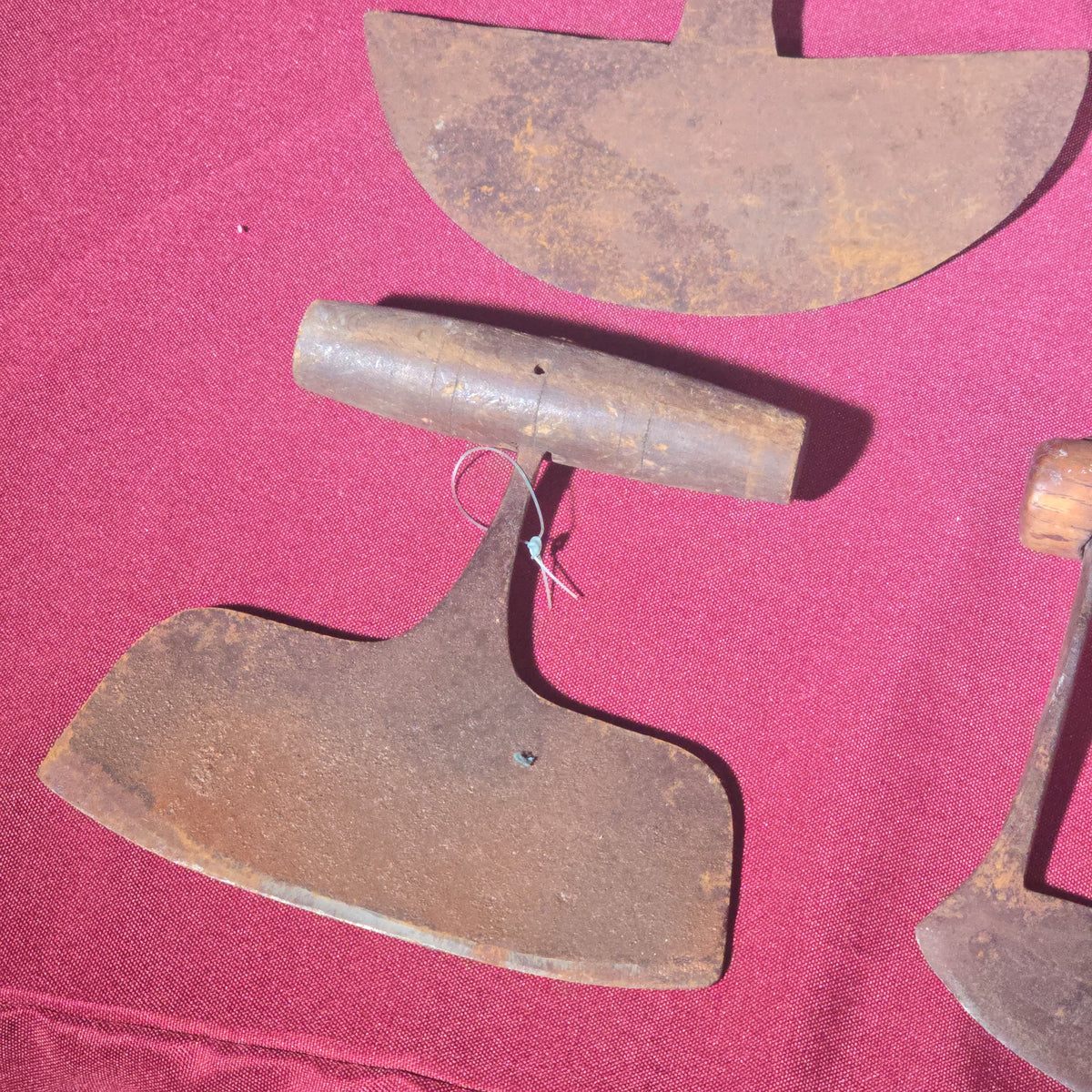 Grouping of 12 Antique Food Choppers and Herb Cutters with Wood Handles