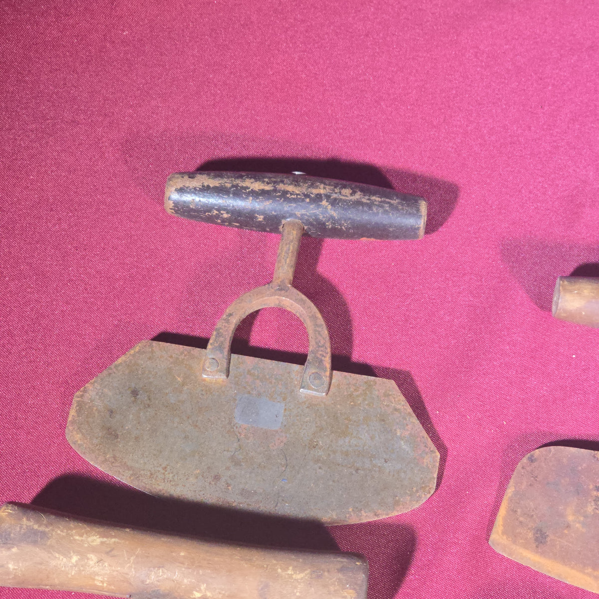 Grouping of 12 Antique Food Choppers and Herb Cutters with Wood Handles