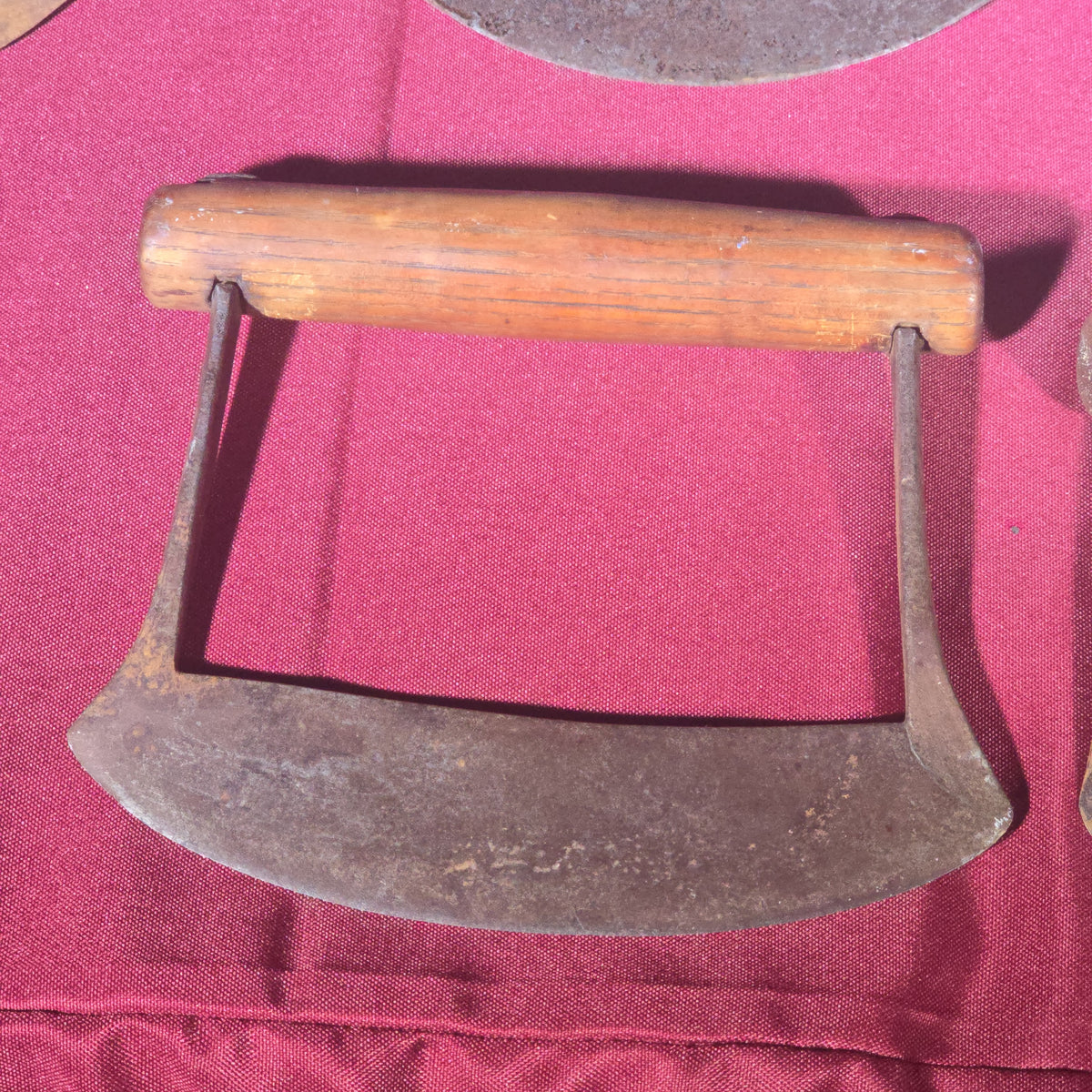 Grouping of 12 Antique Food Choppers and Herb Cutters with Wood Handles