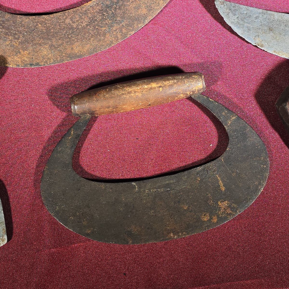 Grouping of 12 Antique and Vintage Food Choppers with Wood and Metal Handles