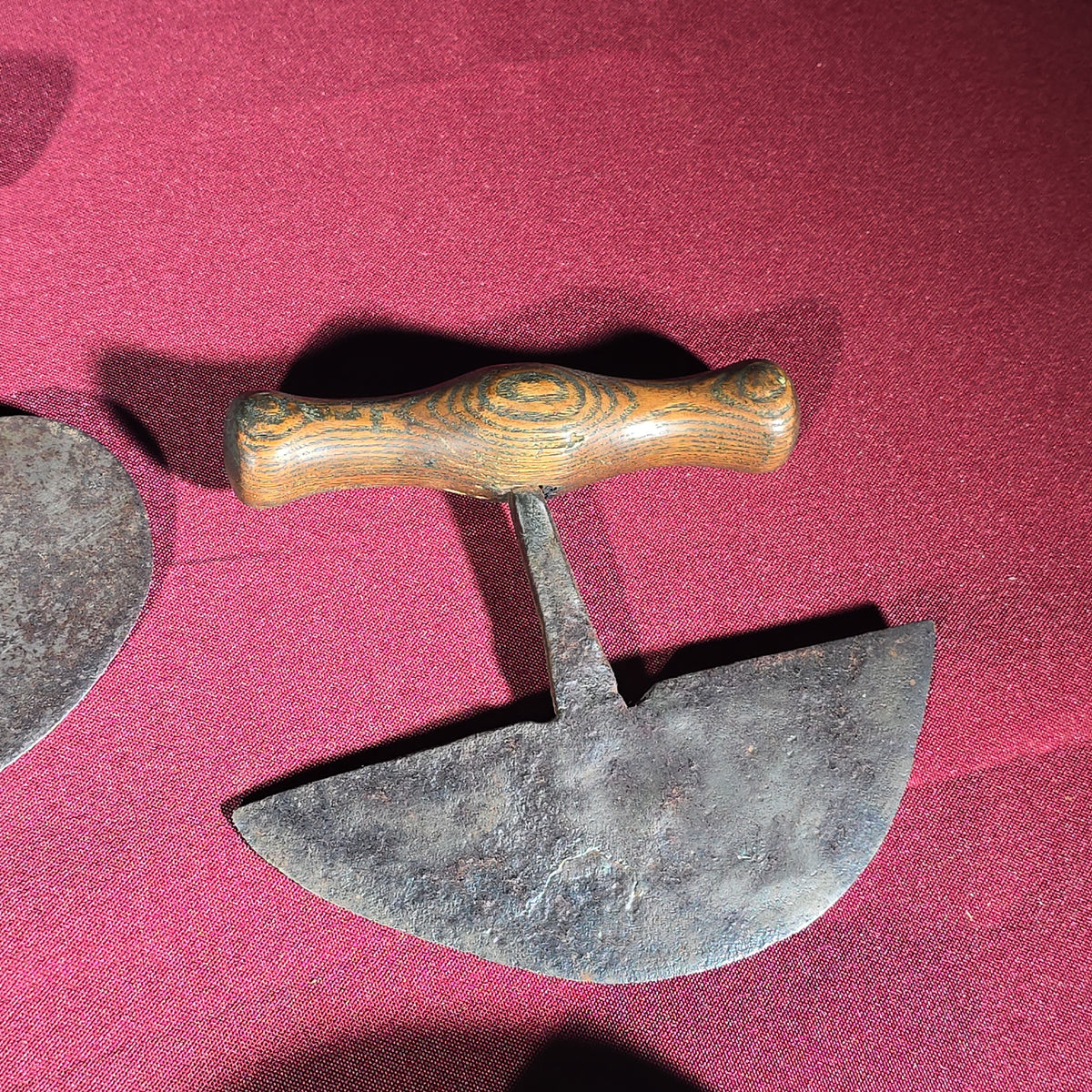 Grouping of 12 Antique and Vintage Food Choppers with Wood and Metal Handles