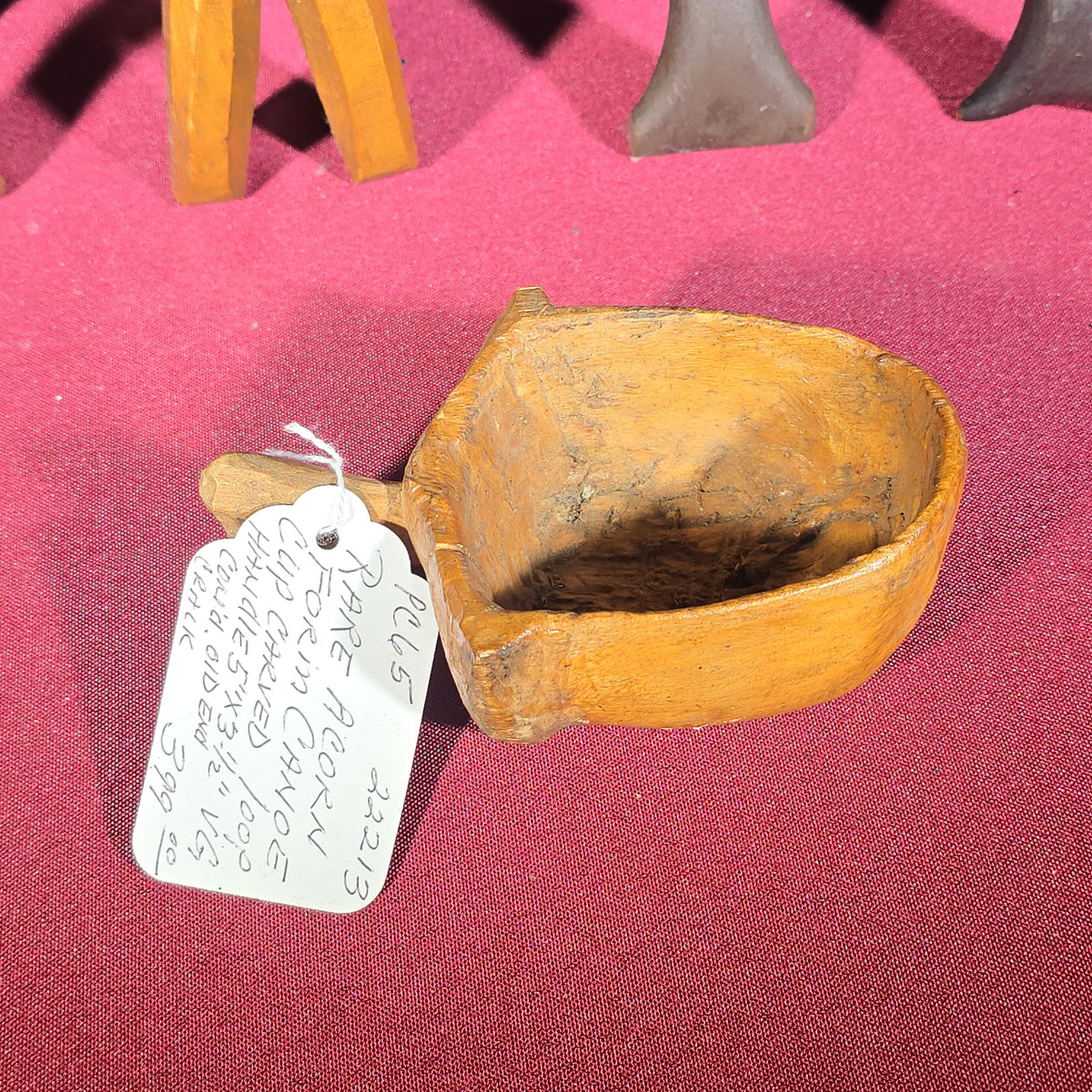 Grouping of Five Antique Carved Wood Items including Four Figural Nutcrackers and an Acorn-Form Cup