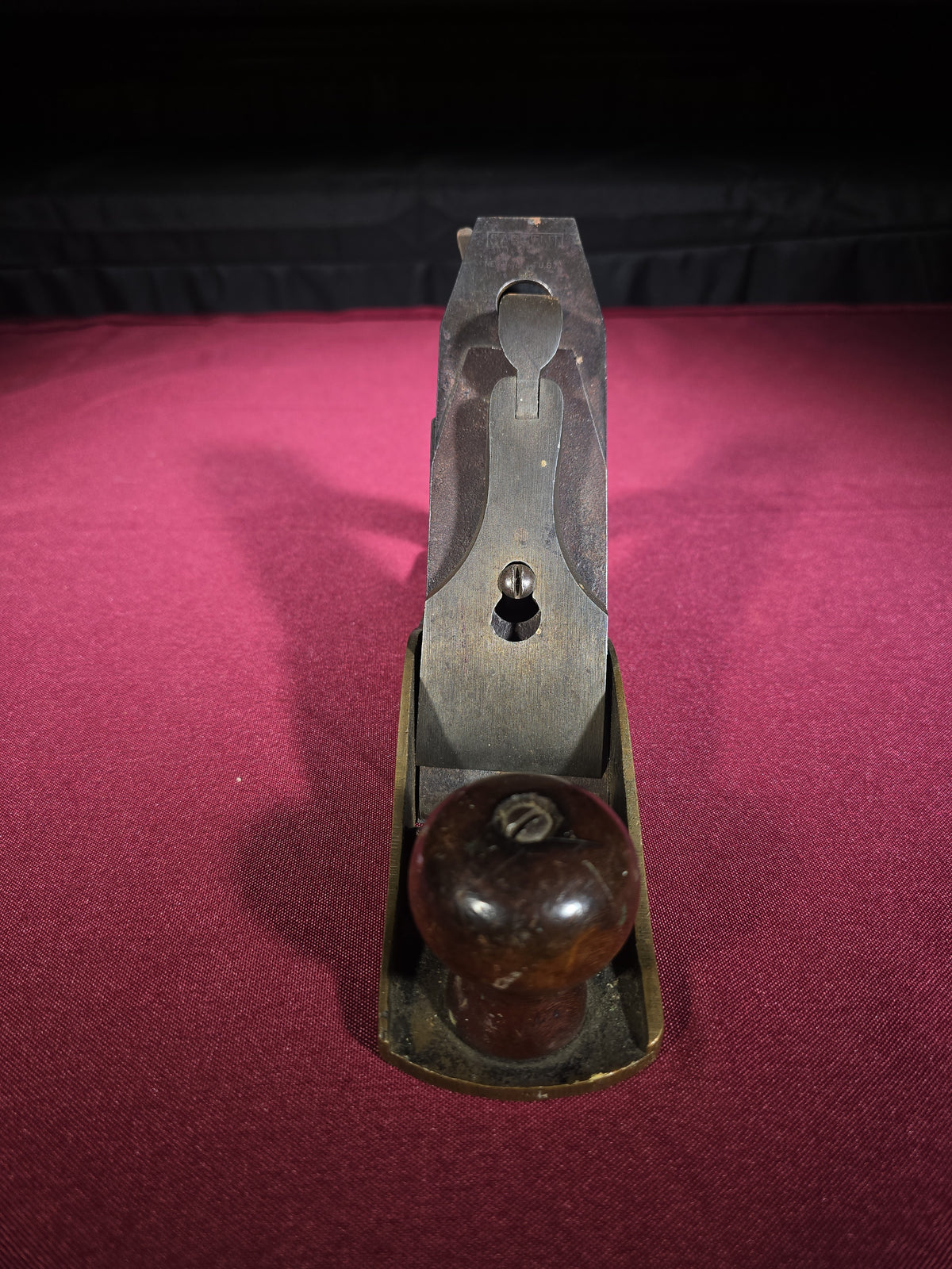Antique Brass-Soled Smoothing Plane Stamped "S. Olsson" with Sargent Blade, New Haven, Connecticut