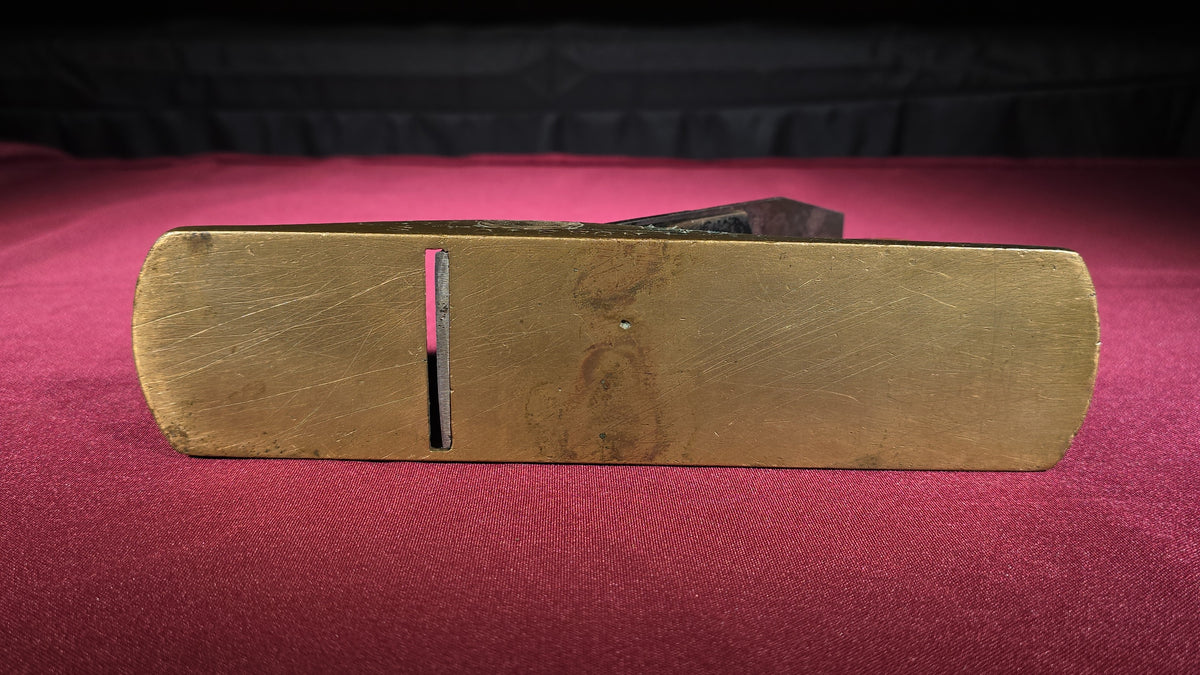 Antique Brass-Soled Smoothing Plane Stamped "S. Olsson" with Sargent Blade, New Haven, Connecticut