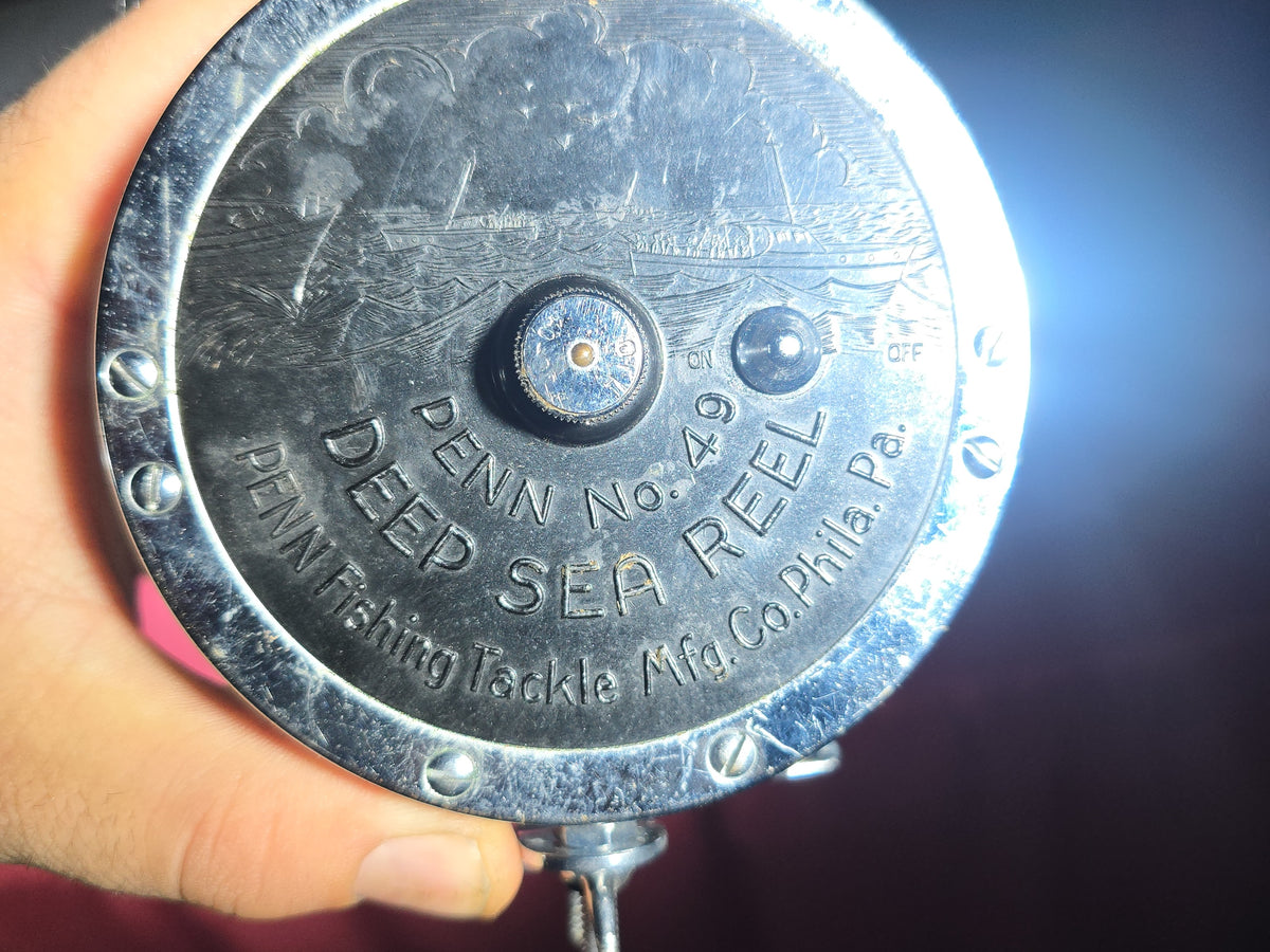 Pair of Vintage Penn No. 49 Deep Sea Fishing Reels, Manufactured by Penn Fishing Tackle Mfg. Co., Philadelphia, Pennsylvania