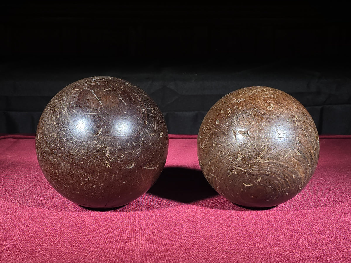 Pair of Antique Wooden Balls