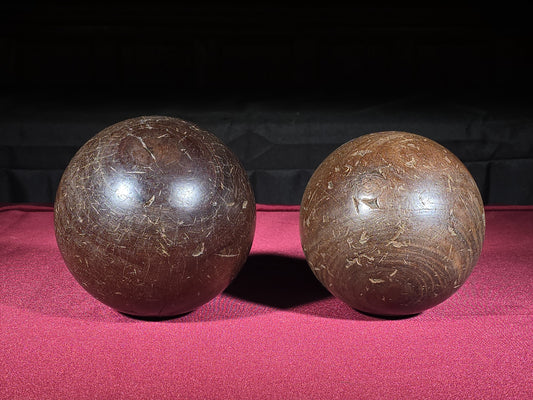 Pair of Antique Wooden Balls