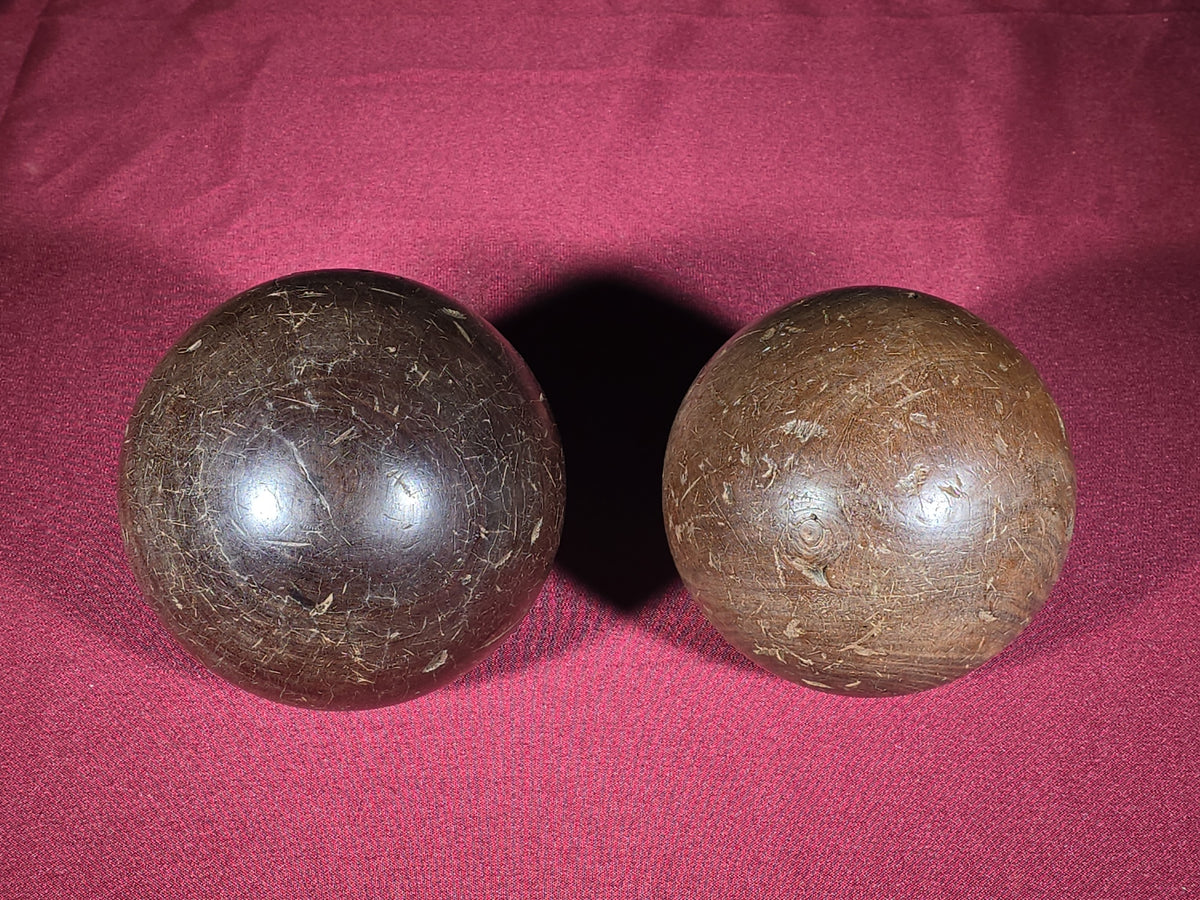 Pair of Antique Wooden Balls
