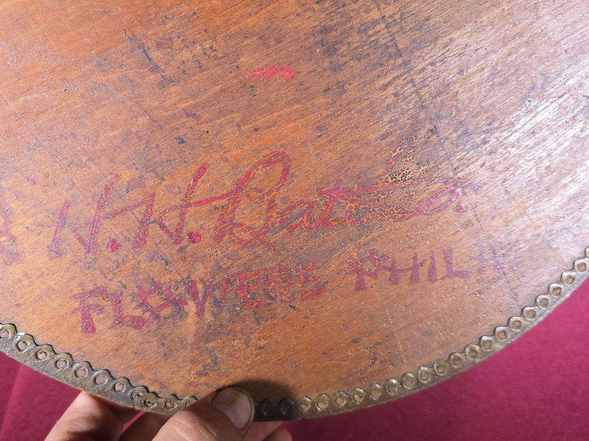 Antique Wooden Hat Box from H.H. Battles Flowers, Philadelphia, Pennsylvania