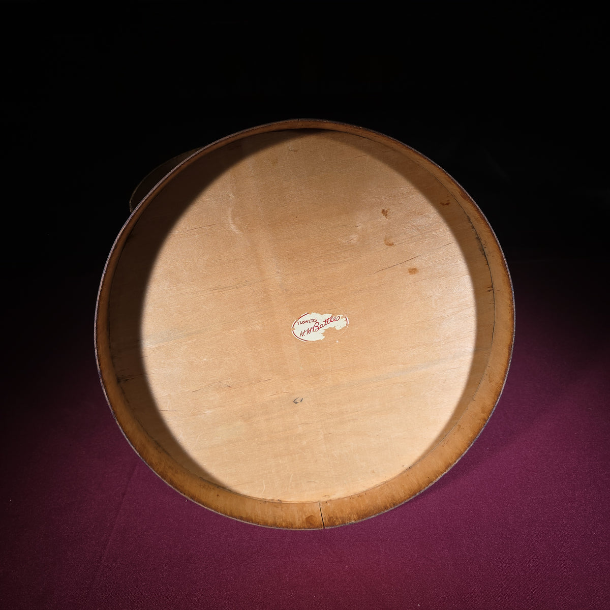 Antique Wooden Hat Box from H.H. Battles Flowers, Philadelphia, Pennsylvania