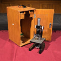 Lot 065 - Vintage Unitron MUS Monocular Microscope No. 44524 in Wooden Carrying Case