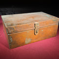 Lot 093 - Antique Copper-Clad Wooden Strong Box with Hasp Closure, 12-1/4" L x 5-1/4" H