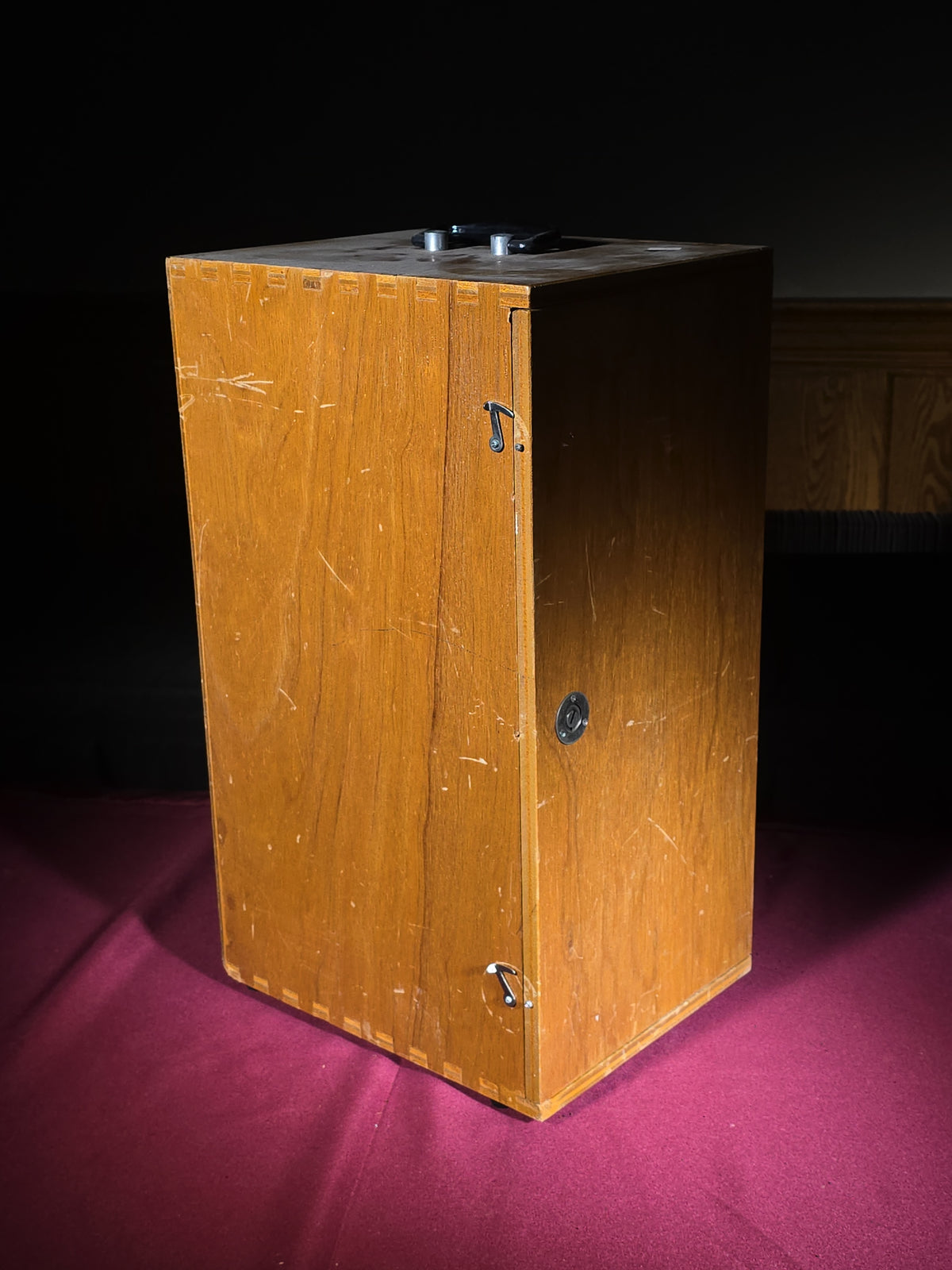 Vintage Propper Microscope Model J-4-L in Wooden Case, The Lumiscope Company, No. 72222