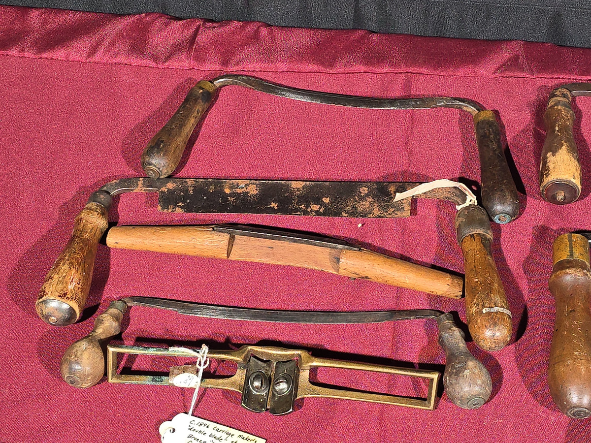 Grouping of 17 Antique Draw Knives and Spokeshaves including Eagle T-Bevel, Circa 1885 Patent Carriage Maker's Double-Blade Shave, and Others
