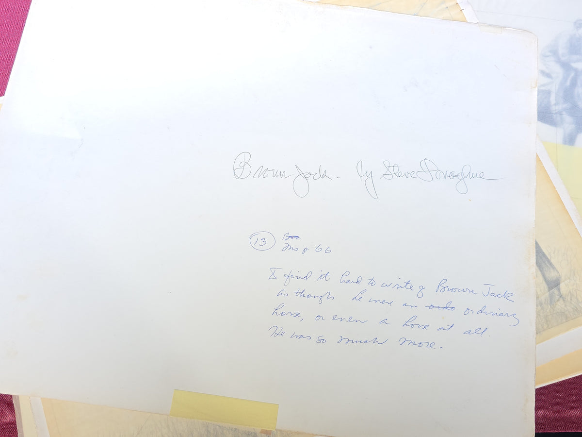 Grouping of Seven Vintage Original Drawings by C. W. Anderson, Equestrian Subjects including Brown Jack, Spotted Wonder, and Right Royal, with Manuscript Notes