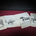 Lot 009 - Grouping of Four Vintage Original Pencil Drawings by C.W. Anderson, Equestrian Book Illustrations with Publication Notes