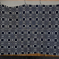 Lot 181 - Vintage Blue and White Woven Wool Coverlet with Fringe, 82" W x 65" H