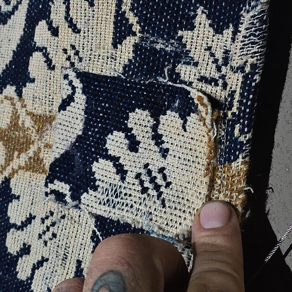Antique Jacquard Woven Wool Coverlet, G. Renner & P. Leidig, 1838