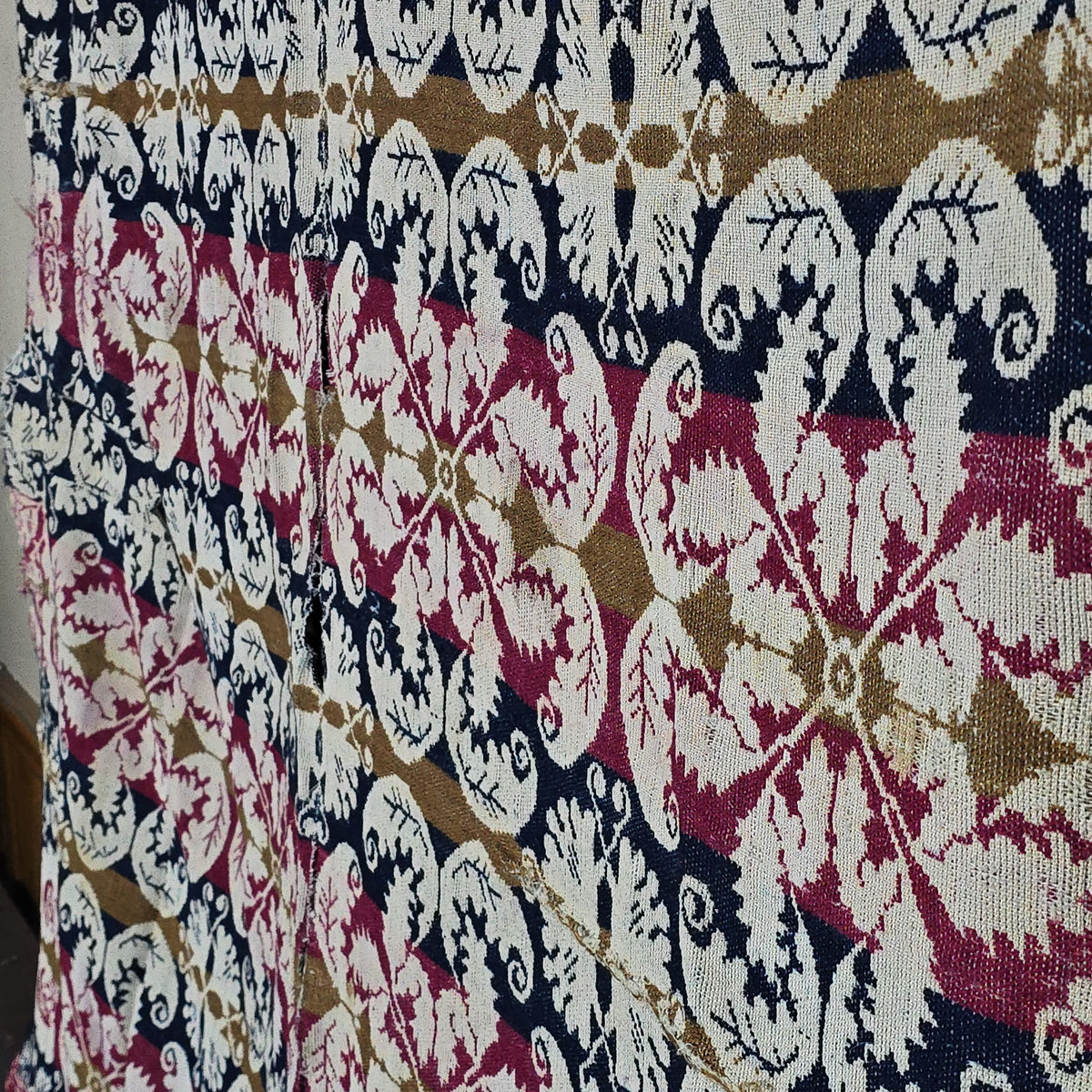 Antique Jacquard Woven Wool Coverlet, G. Renner & P. Leidig, 1838