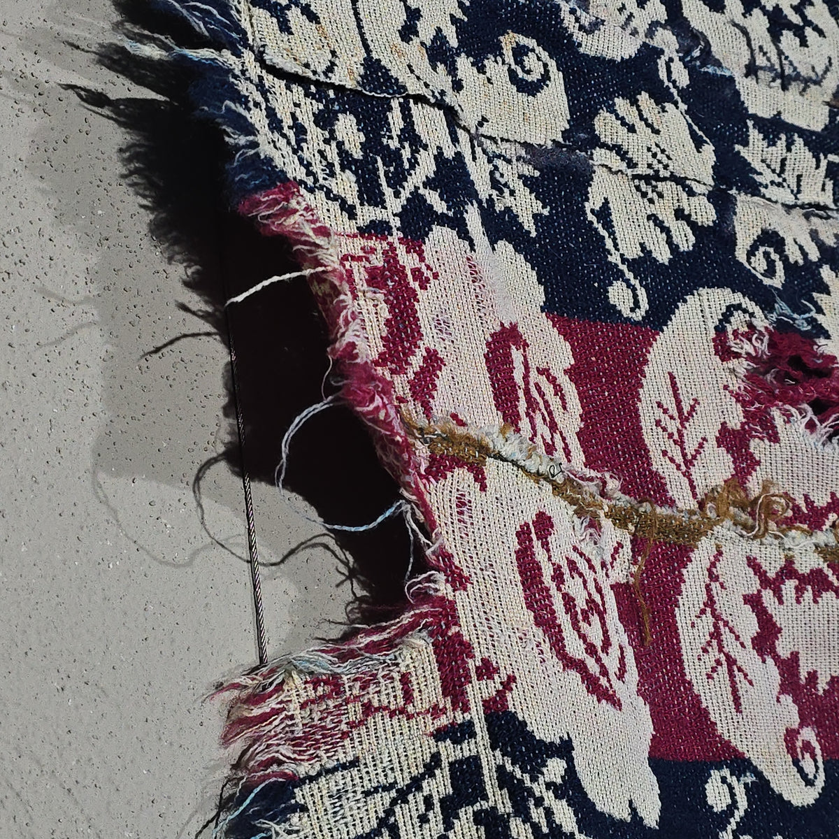 Antique Jacquard Woven Wool Coverlet, G. Renner & P. Leidig, 1838