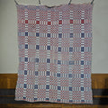 Lot 180 - Vintage Red, White, and Blue Woven Wool Coverlet, 60" W x 78" H