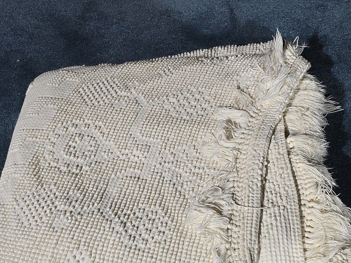 Grouping of Antique and Vintage White Coverlets and Wool Blanket including Monogrammed "R.M." Wool Blanket