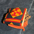 Lot 208 - Grouping of Three Antique and Vintage Coverlets and Textiles Including Handmade Quilt Fragment, Orange Coverlet, and Plaid Tablecloth