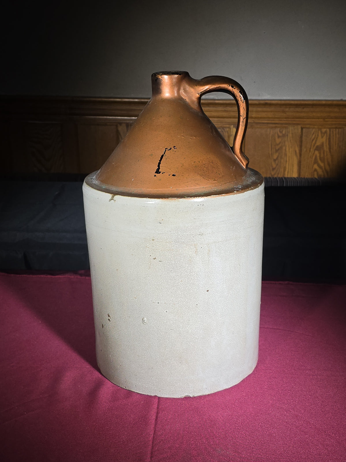 Antique 5-Gallon Stoneware Jug with Crown Mark