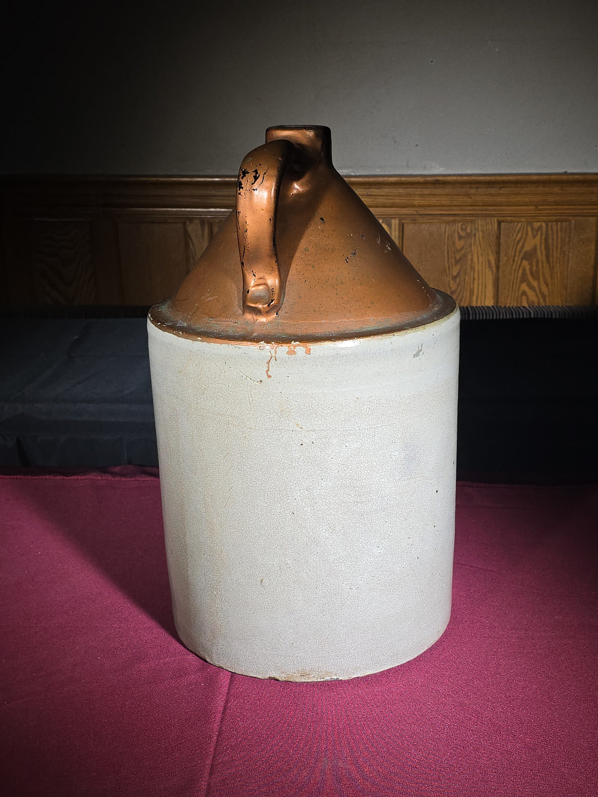Antique 5-Gallon Stoneware Jug with Crown Mark