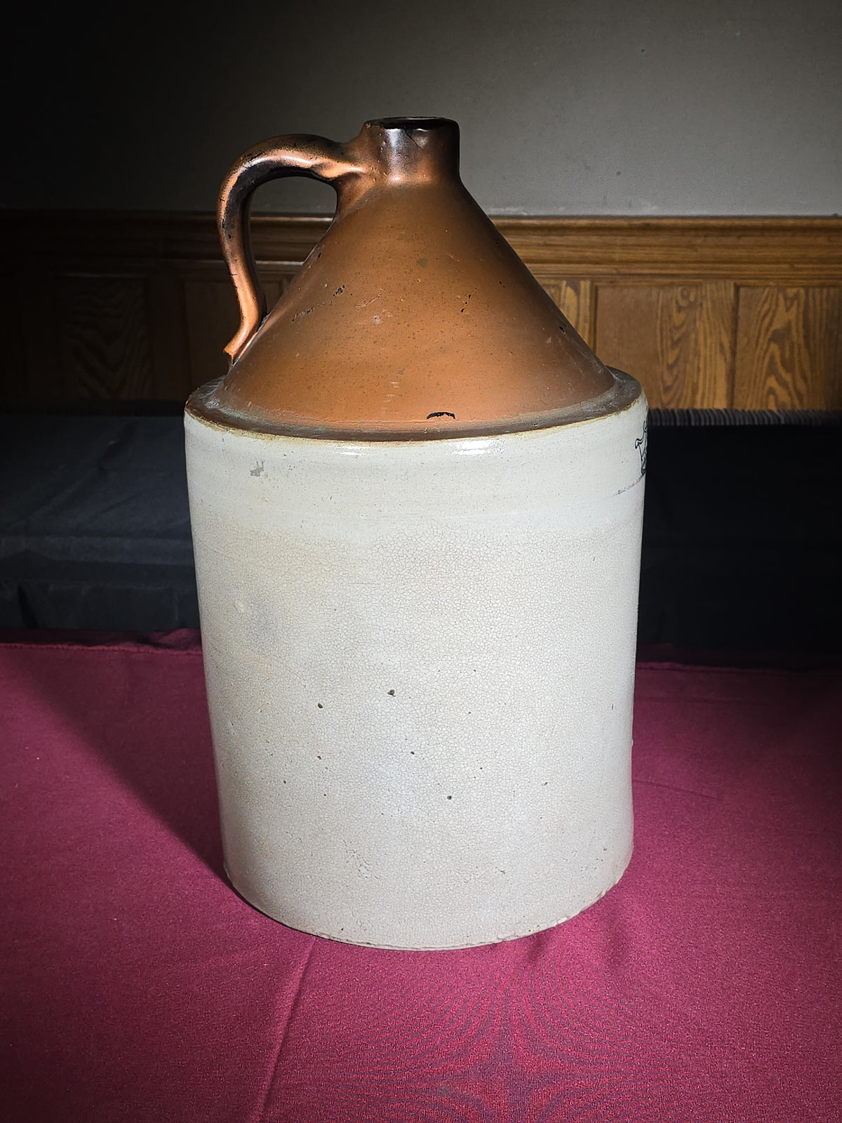 Antique 5-Gallon Stoneware Jug with Crown Mark