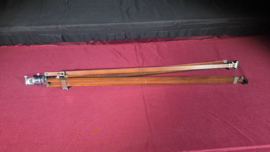 Vintage Wood and Metal Tripod with Pan Head