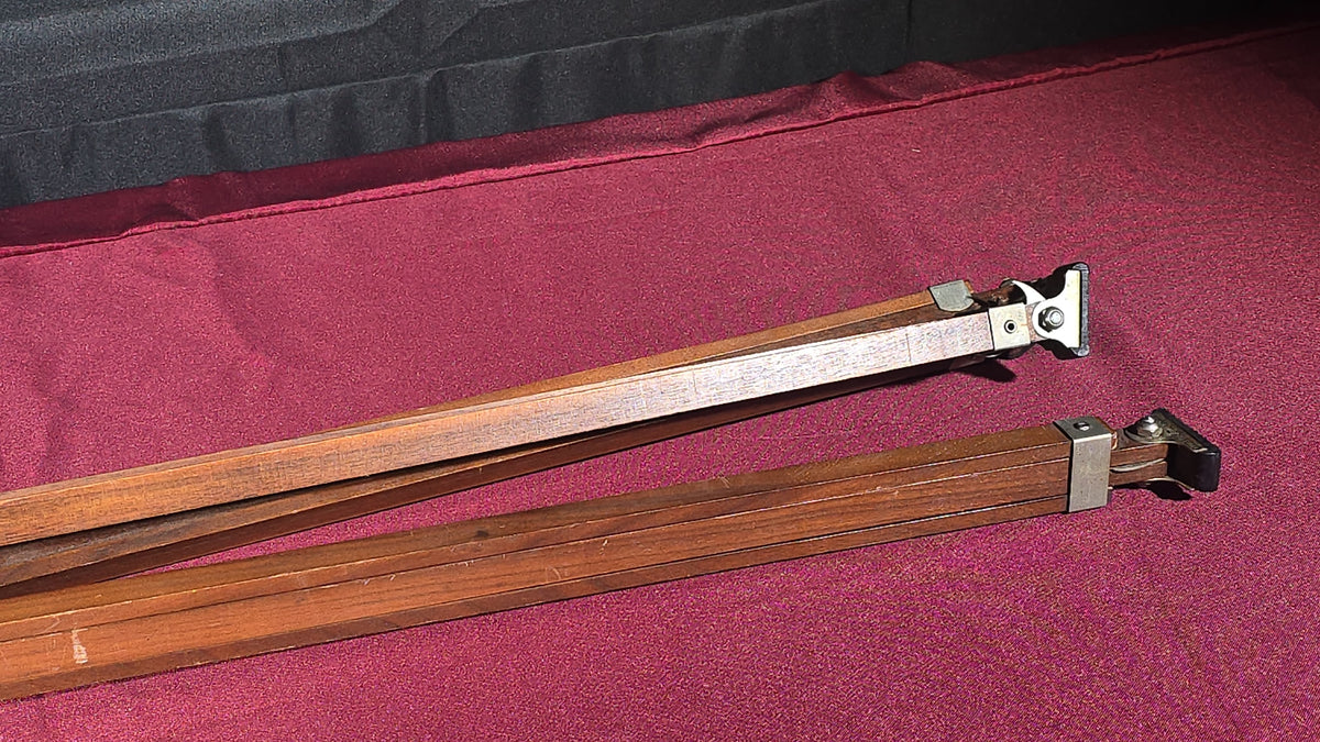 Vintage Wood and Metal Tripod with Pan Head