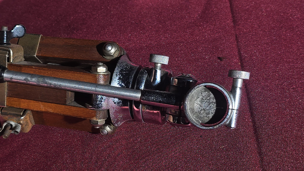 Vintage Wood and Metal Tripod with Pan Head